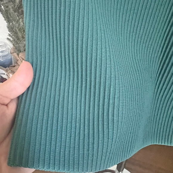 Teal Ribbed Women's Top - Picture 3 of 4